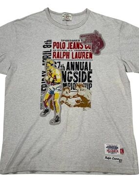 Vintage Polo Jeans Co Boxing T Shirt (Size L)